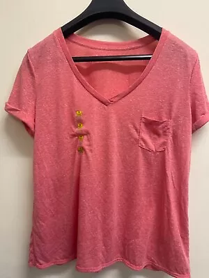 Buy M&S T-shirt Size 16 Short Sleeved Round Neck Watermelon Pink • 3.90£