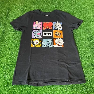 Buy BT21 Gang BTS K Pop Universtar Anime Graphic Short Sleeve Black T-Shirt Size S • 14.17£