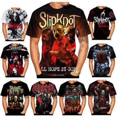Buy Rock Band Metal Slipknot 3D Unisex Women/Men Short Sleeve T-Shirt Casual Top Tee • 10.79£