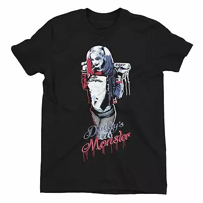 Buy Suicide Squad Harley Quinn Daddy's Lil Monster Men's Black T-Shirt • 18.99£