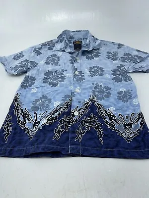 Buy Boys Size 6/7 Get Your Kicks On Route 66 Hawaiian Shirt Blue Floral Button Front • 8.74£
