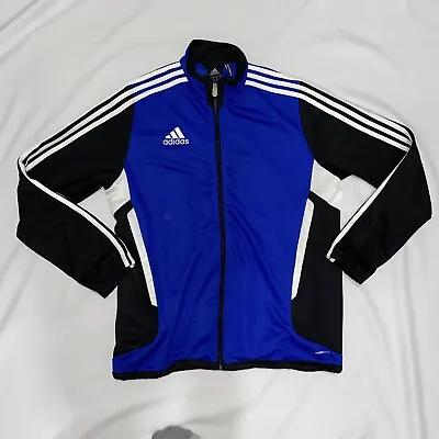 Buy Adidas Climacool Blue Three Stripe Men's Size Small 15-16yrs Zip Track Jacket • 9.99£