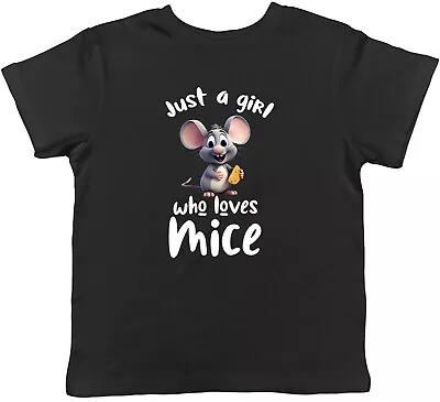 Buy Just A Girl Kids T-Shirt Who Loves Mice Mouse Rodent Rat Childrens Boy Girl Gift • 5.99£