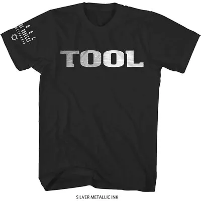 Buy Tool Metallic Silver Logo Black Medium Unisex T-Shirt NEW • 18.99£