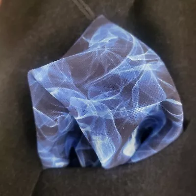 Buy Blue Flames Trendy Plasma Pattern Handmade Pocket Square Novelty Handkerchief • 4.59£