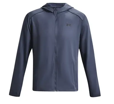Buy Under Armour Storm Run Hooded Jacket Mens Blue Size UK Large #REFAB359 • 29.99£