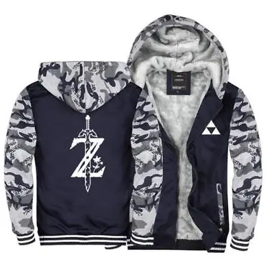 Buy Hoodie Winter Jacket The Legend Of Zelda Coat Thicken Zip Warm Sweatshirt 2022 L • 29.60£