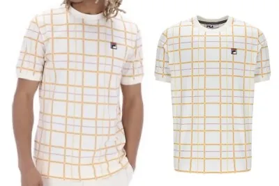 Buy FILA Men's Alto Check Print T-Shirt Short Sleeve Summer Tee Cotton Top XS-4XL • 17.99£