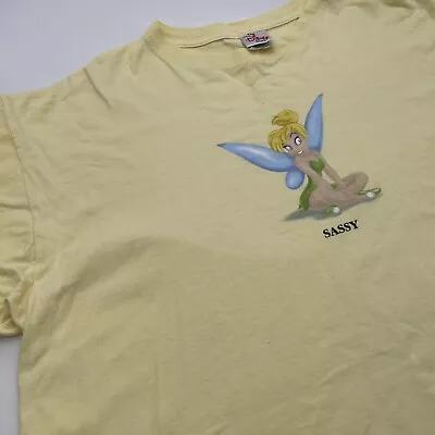 Buy Vintage Disney Store Y2K Walt Disney Tinker Bell Graphic Tee Tshirt 2XL Sassy • 15.91£