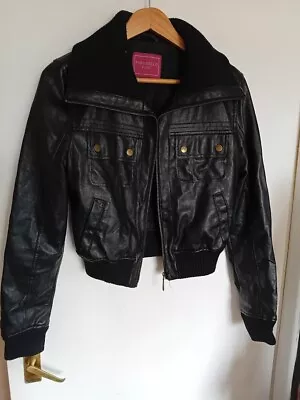 Buy Portobello Punk Black Faux Leather Jacket Size 12 • 12.99£