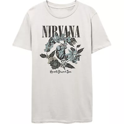 Buy Official Nirvana Heart Shaped Box T-Shirt Unisex White Rock Pop Music Merch • 14.99£