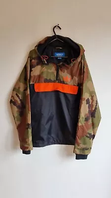 Buy Adidas Pullover Windbreaker Camouflage/Black/Orange Jacket Small VGC • 42.99£