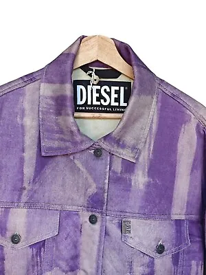 Buy Diesel Women Purple Oversized Trucker Lyocell Cotton Jacket Size S Pit-to-pit 29 • 142£