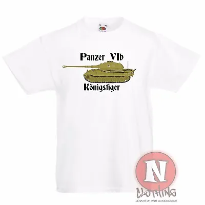 Buy Panzer 6b Konigstiger World War 2 Childrens Tank T-shirt Ww2 Of Tanks Thunder • 9.99£