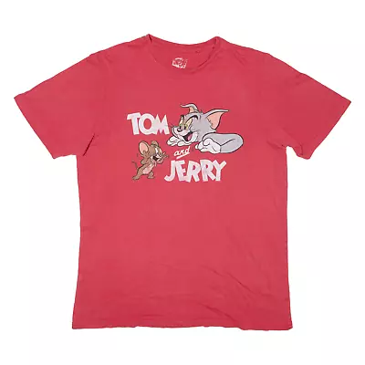 Buy PULL & BEAR Tom And Jerry Mens T-Shirt Red M • 7.99£