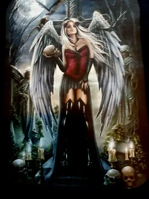 Buy Women's Gorgeous T-Shirt Dark Gothic Fairy In Graveyard, Candles Holding Skull • 17.99£