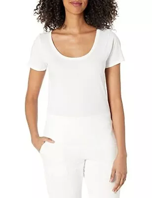 Buy Womens THE DROP White Short Sleeve T Shirt Scoop Neck Emily XXS Cotton • 7.99£