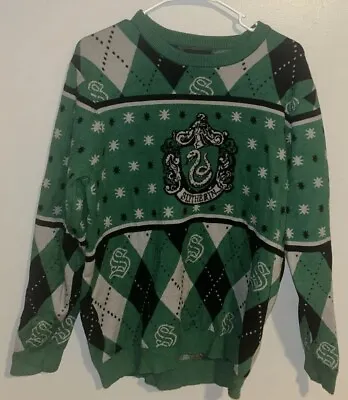 Buy Harry Potter - Slytherin Argyle Winter Christmas Sweater (Green ) Size: XL • 28.94£