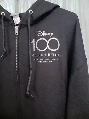 Buy Disney 100 Exhibition At Fraklin Institute Sweatshirt Hoodie Zipper Pockets Xl • 56.69£