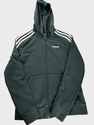 Buy Adidas Ladies Size S Black 3-Stripes Full Zip Hoodie Sweatshirt Black White UK 8 • 9.99£