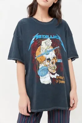 Buy Urban Outfitters Women's X Metallica 1988 Tour Glitter Oversized Fit Tee T-Shirt • 23.67£