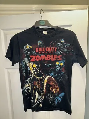 Buy Call Of Duty Black Ops Zombies T-Shirt Adult Sz Small Black Video Game Horror UK • 55£