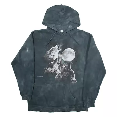 Buy THE MOUNTAIN Howling Wolves Mens Grey Hoodie S • 17.99£