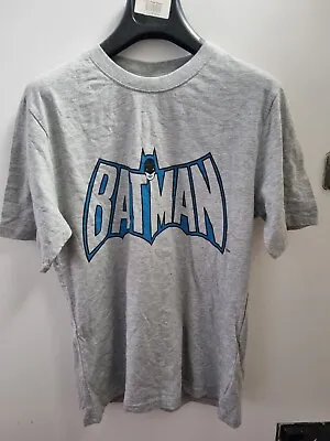 Buy Men's BATMAN Logo Grey Retro Style T-Shirt - Size: Small • 12.99£