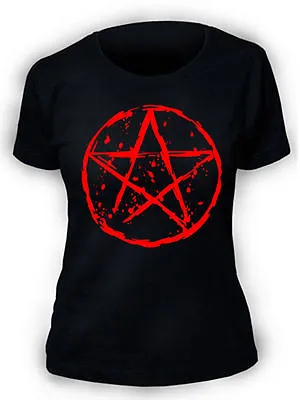 Buy Pentagram T-Shirt SCREENPRINTED Ladies Womens Rock Goth Punk Metal Biker Gothic • 11.95£