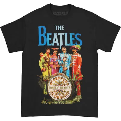 Buy Official The Beatles Sgt Peppers Blue Text Mens Black T Shirt The Beatles • 14.50£