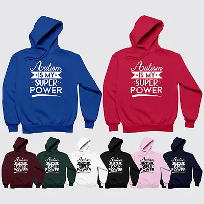 Buy Autism Is My Super Power Unisex Adults Hoodie Be Kind Birthday Gift Xmas Jumpers • 13.49£