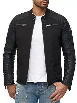 Buy Men's Jacket Transition Jacket Quilted Jacket Biker Motorcycle Look Mc Redbridge • 81.61£