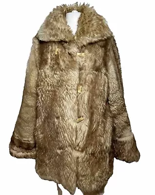 Buy Overland Lambskin  Fur Jacket Coat Women's Size 40 XL Reversible Brown Parka- AC • 390.38£