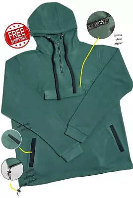 Buy Unisex Comfy Polar Fleece Jacket Track Top Coat Hoodie Quarter Walking Zipper M • 21£