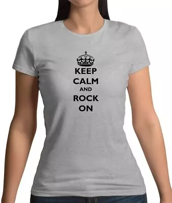 Buy Keep Calm And Rock On - Womens T-Shirt - Music Festival Gig Band Love Fan • 13.95£