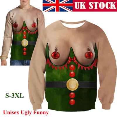 Buy Ugly Christmas Jumper Sweater Men Women Funny 3DPrint Sweatshirt Xmas Pullover • 17.39£