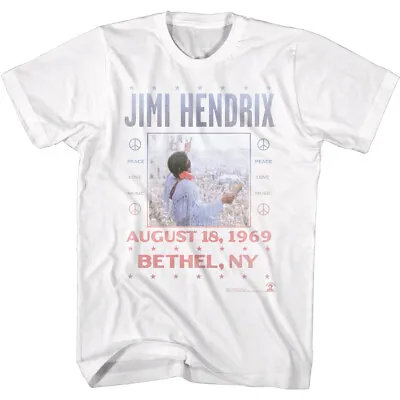 Buy Jimi Hendrix Audust 18 1969 Bethel NY Men's T Shirt Rock Music Merch • 48.90£