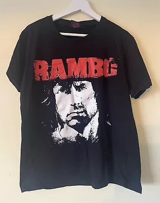 Buy Rambo Mens T-shirt Short Sleeve Vintage Black L • 4.99£