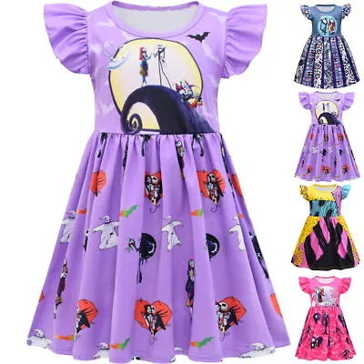 Buy The Nightmare Before Christmas Sally Dress Kids Girls Halloween Party Clothes UK • 14.68£