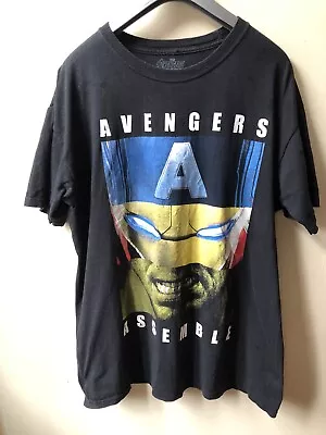 Buy Marvel T Shirt Avengers Assemble Hulk Iron Man Captain America Comics Size Large • 8£
