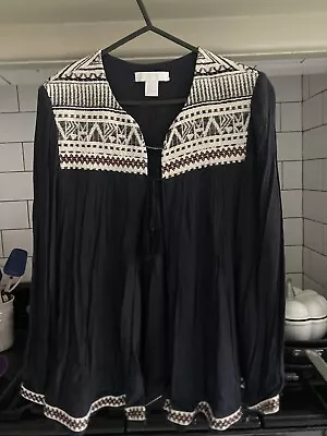 Buy H&M Boho Gypsy Hippy Aztec Blouse Jacket Uk 8 Vgc Cheesecloth • 14£