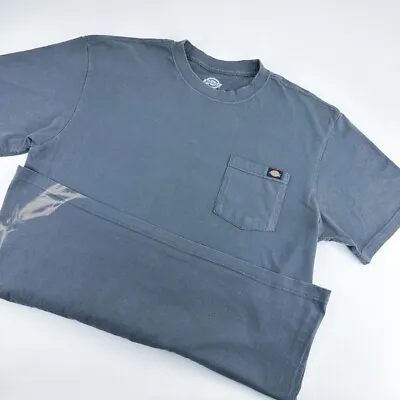 Buy Vintage Dickies Crew Neck Pocket T-Shirt, Short Sleeve, Grey, Large Tall (S744) • 12.50£