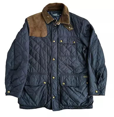 Buy Polo Ralph Lauren Mens Quilted Field Shooting Jacket Coat Black Men's Medium • 41.80£