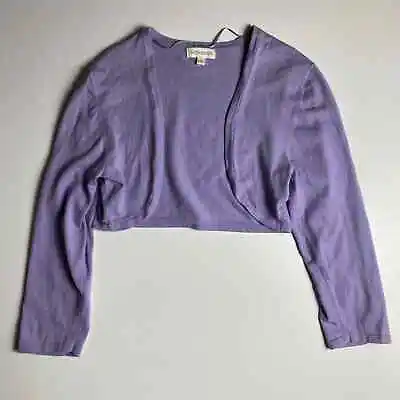 Buy Monsoon Lilac Cotton Mix Knit Y2K 00s Open Bolero Shrug Crop Cardigan Size M • 9.99£