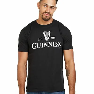 Buy Official Guinness Mens Mono Logo T-shirt Black S - XXL • 13.99£
