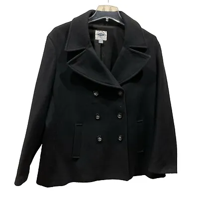 Buy Xxl Old Navy Women Black Pea Coat Coat  Jacket 2XL Double Breasted Wool Blend • 15.55£