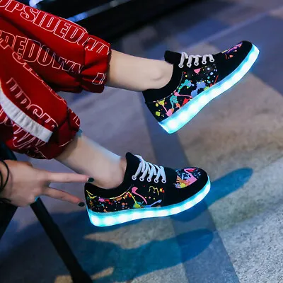 Buy Cool LED Color Change Shoes Sneakers Luminous Trainers Shiny Sport • 29.87£