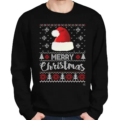 Buy 1Tee Mens Merry Christmas Santa Hat Christmas Tree Sweatshirt Jumper • 19.99£