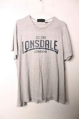 Buy Lonsdale Mens Logo Print Tshirt - Grey - Medium (x-d2) • 3.49£