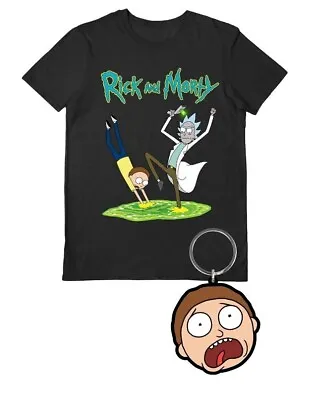 Buy Rick And Morty T-Shirt Portal Gun T-Shirt And Keyring Gift Set • 14.99£